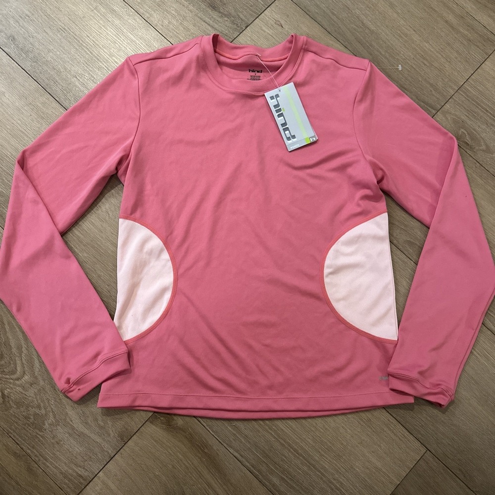 Hind Women's Performance Long Sleeve Pink Circle Shirt Athleisure Small